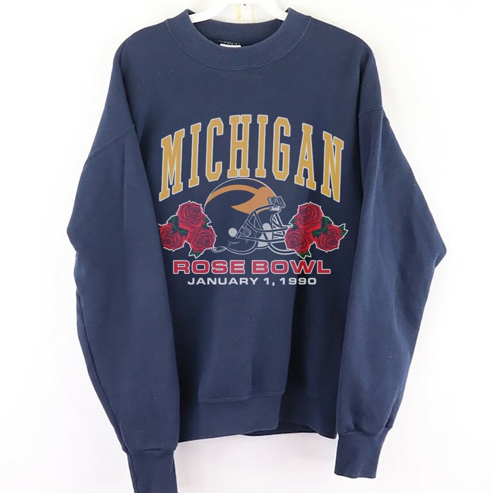 Vintage 90s University of Michigan Wolverines Rose Bowl Football Sweatshirt